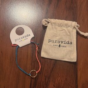 NEW FREE Pura Vida Bracelet with Bag 
Pink Blue Gold